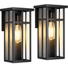 image:imageBesLowe Outdoor Wall Light Fixtures Exterior Waterproof Porch Wall Lanterns Matte Black Wall Sconces with Clear Glass Shade Modern Outside Lights for House Front Door Patio Garage 2PackBlack with Clear Glass