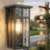 image:imageBesLowe Outdoor Wall Light Fixtures Exterior Waterproof Porch Wall Lanterns Matte Black Wall Sconces with Clear Glass Shade Modern Outside Lights for House Front Door Patio Garage 2PackBlack with Ripple Glass