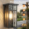 image:imageBesLowe Outdoor Wall Light Fixtures Exterior Waterproof Porch Wall Lanterns Matte Black Wall Sconces with Clear Glass Shade Modern Outside Lights for House Front Door Patio Garage 2PackBlack with Ripple Glass