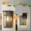 image:imageBesLowe Outdoor Wall Light Fixtures Exterior Waterproof Porch Wall Lanterns Matte Black Wall Sconces with Clear Glass Shade Modern Outside Lights for House Front Door Patio Garage 2PackBrown with Ripple Glass
