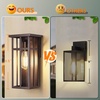 image:imageBesLowe Outdoor Wall Light Fixtures Exterior Waterproof Porch Wall Lanterns Matte Black Wall Sconces with Clear Glass Shade Modern Outside Lights for House Front Door Patio Garage 2PackBrown with Clear Glass