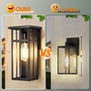 image:imageBesLowe Outdoor Wall Light Fixtures Exterior Waterproof Porch Wall Lanterns Matte Black Wall Sconces with Clear Glass Shade Modern Outside Lights for House Front Door Patio Garage 2PackBlack with Clear Glass