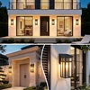 image:imageBesLowe Solar Outdoor Wall Lights 2Pack Black Solar Powered Wall Sconce Lanterns Waterproof Exterior Lighting Fixtures with Metal Frame Outside Lights for House Garage Porch LED Bulbs Included115 inch