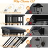 image:imageBesLowe Solar Outdoor Wall Lights 2Pack Black Solar Powered Wall Sconce Lanterns Waterproof Exterior Lighting Fixtures with Metal Frame Outside Lights for House Garage Porch LED Bulbs Included115 inch