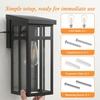 image:imageBesLowe Solar Outdoor Wall Lights 2Pack Black Solar Powered Wall Sconce Lanterns Waterproof Exterior Lighting Fixtures with Metal Frame Outside Lights for House Garage Porch LED Bulbs Included13 inch