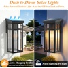 image:imageBesLowe Solar Outdoor Wall Lights 2Pack Black Solar Powered Wall Sconce Lanterns Waterproof Exterior Lighting Fixtures with Metal Frame Outside Lights for House Garage Porch LED Bulbs Included115 inch