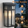 image:imageBesLowe Solar Outdoor Wall Lights 2Pack Black Solar Powered Wall Sconce Lanterns Waterproof Exterior Lighting Fixtures with Metal Frame Outside Lights for House Garage Porch LED Bulbs Included115 inch