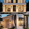image:imageBesLowe Solar Outdoor Wall Lights 2Pack Black Solar Powered Wall Sconce Lanterns Waterproof Exterior Lighting Fixtures with Metal Frame Outside Lights for House Garage Porch LED Bulbs Included13 inch