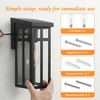 image:imageBesLowe Solar Outdoor Wall Lights 2Pack Black Solar Powered Wall Sconce Lanterns Waterproof Exterior Lighting Fixtures with Metal Frame Outside Lights for House Garage Porch LED Bulbs Included115 inch