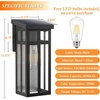 image:imageBesLowe Solar Outdoor Wall Lights 2Pack Black Solar Powered Wall Sconce Lanterns Waterproof Exterior Lighting Fixtures with Metal Frame Outside Lights for House Garage Porch LED Bulbs Included115 inch