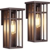image:imageBesLowe Outdoor Wall Light Fixtures Exterior Waterproof Porch Wall Lanterns Matte Black Wall Sconces with Clear Glass Shade Modern Outside Lights for House Front Door Patio Garage 2PackBrown with Clear Glass
