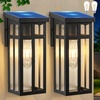 image:imageBesLowe Solar Outdoor Wall Lights 2Pack Black Solar Powered Wall Sconce Lanterns Waterproof Exterior Lighting Fixtures with Metal Frame Outside Lights for House Garage Porch LED Bulbs Included115 inch